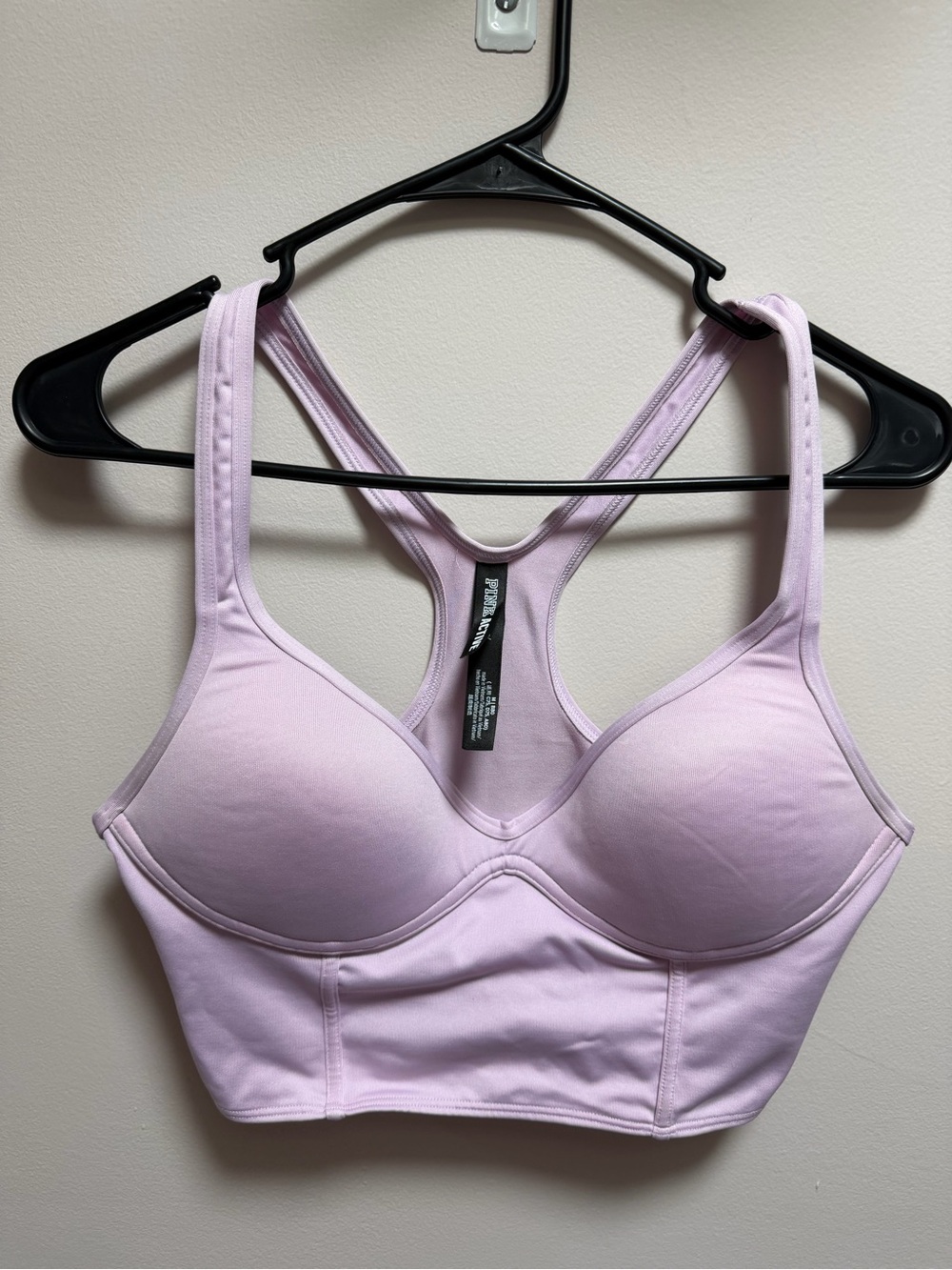 PINK Padded Racerback Longline Bra - Light Pnk